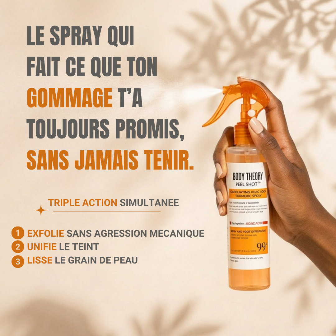Peel Shot | Spray corps pour zones sombres & rugueuses