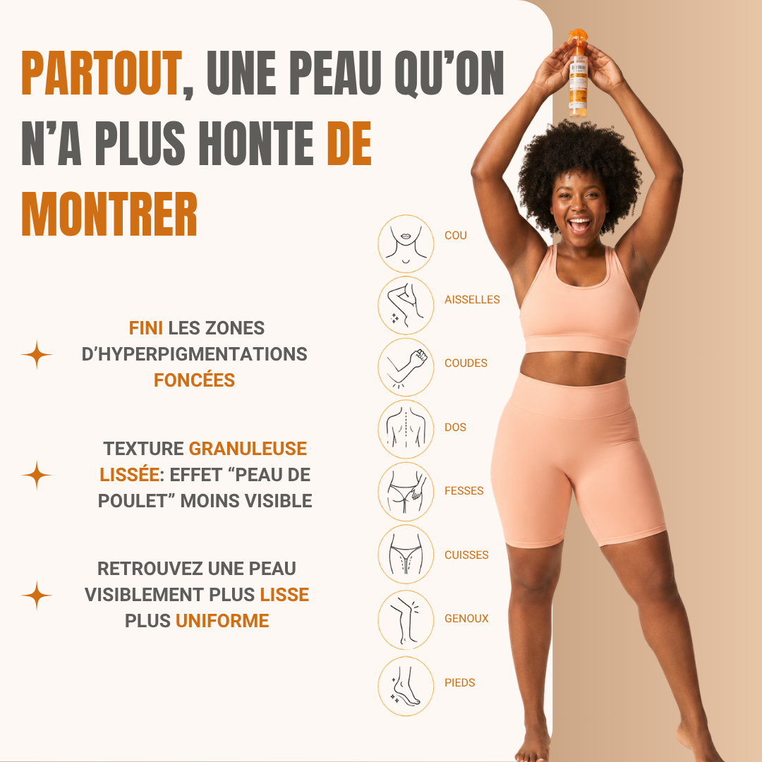 Peel Shot | Spray corps pour zones sombres & rugueuses